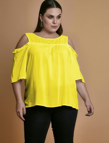 Blusa Plus Size Ombro Vazado