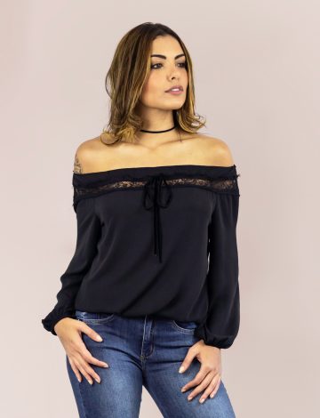 Blusa Ombro a Ombro Renda