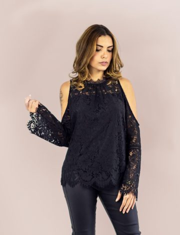 Blusa Manga Longa de Renda