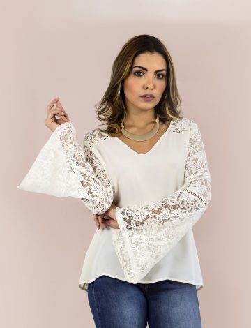 Blusa Manga Longa Evasé