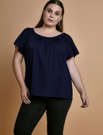 Blusa Plus Size Pregas Gola