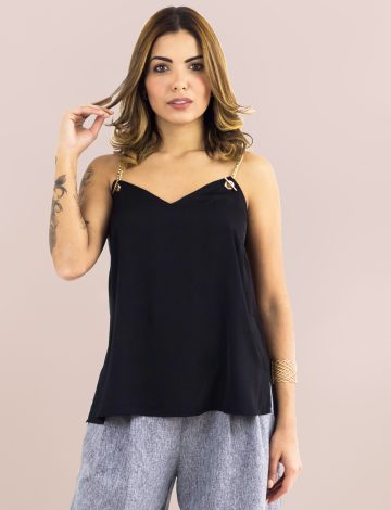 Blusa Alça Aviamento Com Ilhós