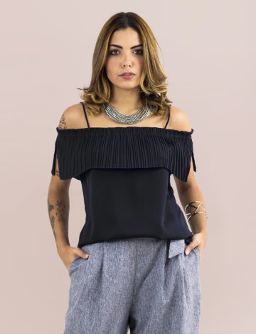 Blusa Alcinha Babado Plissado