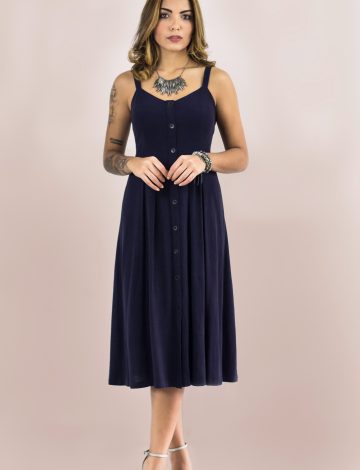 Vestido Midi Botões Frontais