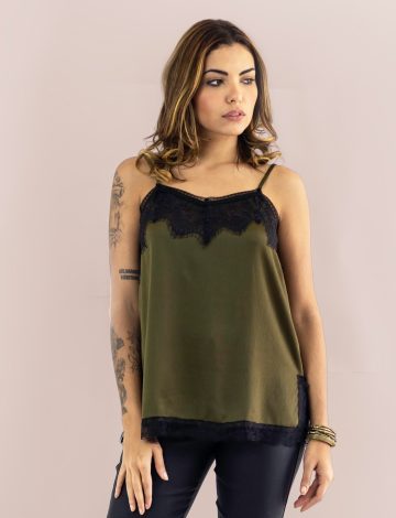 Blusa Alcinha Renda Cetim